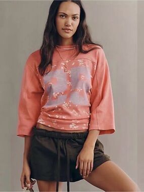Anthropologie Pilcro  3/4 Sleeve Varsity Tee Medium NWT SOLD OUT ONLINE!